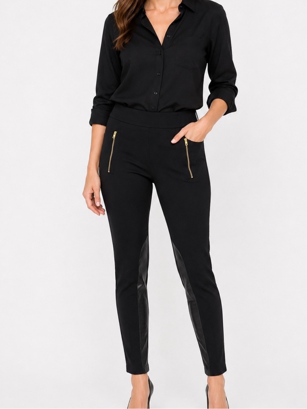 Rag & Bone Simone leather accent legging pants